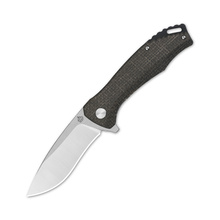 QSP Knife Raven D2, Rough micarta, dark brown QS122-D1 - KNIFESTOCK