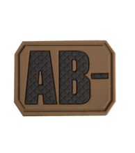 Mil-Tec PATCH 3D BLOOD AB NEGATIV dark coyot 16831619 - KNIFESTOCK