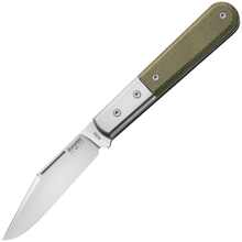 Lionsteel Clip M390 blade,  green Canvas Handle, Ti Bolster &amp; liners CK0112 CVG - KNIFESTOCK