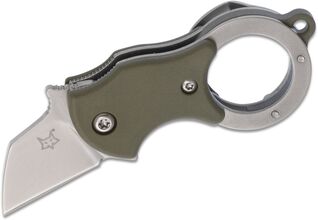 FOX MINI-TA FOLDING KNIFE OD GREEN NYLON HDL-1.4116 STAINLESS ST.SANDBLAST. BLD - KNIFESTOCK