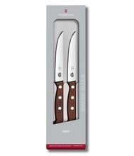 VICTORINOX WOOD Serrated Steak Knife, 2-pcs. Set 5.1200.12G - KNIFESTOCK