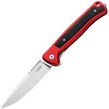 Lionsteel Solid RED Aluminum knife, MagnaCut blade STONE WASHED, Black Canvas inlay  SK01A RS - KNIFESTOCK