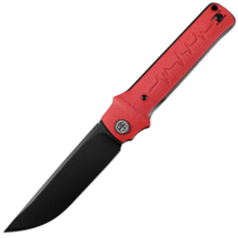 Petrified Fish PFB04 Tena Black Stonewashed D2 Red Micarta PFB04RMDW - KNIFESTOCK