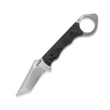 KUBEY WOLF E-CQC Fixed Blade Knife Black G10 Handle w/Kydex Sheath KU320A - KNIFESTOCK