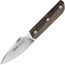 Viper MIRROR1 Spear Point Satin M390, Ziricote Wood, Leather sheath VT4058ZI - KNIFESTOCK