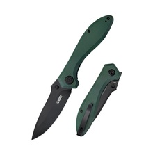 Kubey Ruckus Liner Lock Folding Knife Green G10 Handle KU314L - KNIFESTOCK