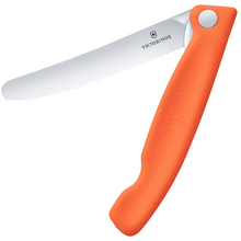 Victorinox Nôž na ovocie a  zeleninu, 11cm, skladací,  zubkovaný, oranžový 6.7839.FC1 - KNIFESTOCK