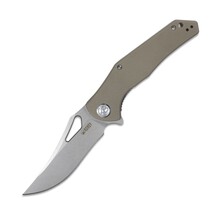 KUBEY Liner Lock Folding Pocket Knife Tan G10 Handle KU149B - KNIFESTOCK