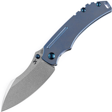 Kansept Pelican EDC Stonewashed CPM-S35VN Blue Anodized Titanium K1018A6 - KNIFESTOCK