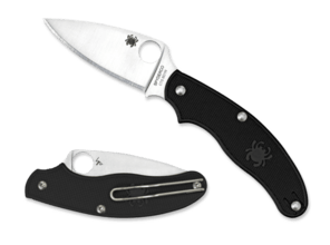Spyderco C94PBK UK Penknife Lightweight Black Slip Joint/Leaf Shape - KNIFESTOCK