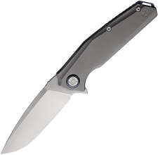 Kunwu Orion 2 Vanax Steel Blade, Gray Titanium Handle K701-4 - KNIFESTOCK
