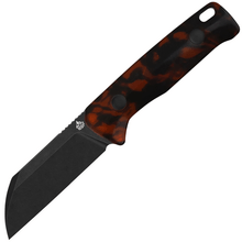 QSP Knife Baby Penguin  14C28N, black stonewash,  Tortoise resin QS130BP-B2 - KNIFESTOCK