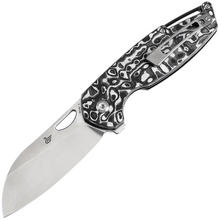 KANSEPT Model 6(Left-handed) Stonewashed CPM 20CV 0.126''3.2mm Black White CF K1022L2 - KNIFESTOCK