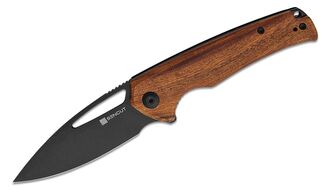 SENCUT Mims Guibourtia Wood Handle Black Stonewashed 9Cr18MoV Blade 21013-4 - KNIFESTOCK