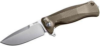 Lionsteel Solid Titanium knife, RotoBlock, Sleipner BRONZE  with FLIPPER SR11 B - KNIFESTOCK