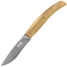 Herbertz Folding Knife Damast Steel Blade, Olive wood 53022 - KNIFESTOCK