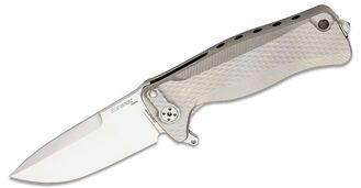 Lionsteel Solid Titanium knife, RotoBlock. Sleipner, GREY with  FLIPPER SR22 G - KNIFESTOCK