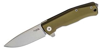 Lionsteel Folding knife STONE WASHED M390 blade, GREEN aluminum handle MT01A GS - KNIFESTOCK