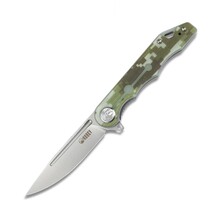 KUBEY Mizo Liner Lock Flipper Folding Knife Camo G10 Handle KU312E - KNIFESTOCK