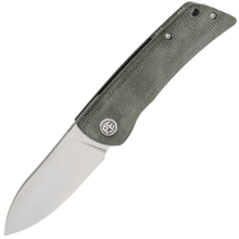 Petrified Fish PFE05S Flavorist Satin K110 Green Micarta PFE05SGRMS - KNIFESTOCK