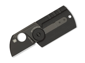 Spyderco C188CFBBKP Dog Tag Folder Carbon Fiber/G-10 Laminate Black Blade/Slip Joint - KNIFESTOCK