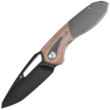 KANSEPT Thoth Blackwash CPM 20CV 0.137''/3.5mm Gray Anodized Titanium +Brown Micarta K1075T2 - KNIFESTOCK
