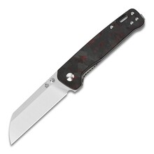 QSP Knife Penguin, Satin D2 Blade, CF Overlay G10 (Red) Handle QS130-TRD - KNIFESTOCK