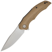 Petrified Fish PFP10 Hairtail Stonewashed K110 Brown Micarta PFP10KMW - KNIFESTOCK