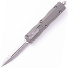 Microtech DIRAC D/E STONEWASH FULL SERRATE NATURAL CLEAR 225-12NC - KNIFESTOCK