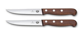 VICTORINOX Steak &amp; Pizza Knife 2-pcs. Set, 12cm 5.1230.12G - KNIFESTOCK
