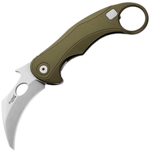 LionSteel L.E.One Mid Folding knife STONE WASHED M390 blade, GREEN aluminum hand - KNIFESTOCK