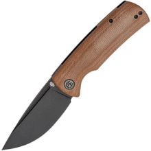 Petrified Fish PFP01 Beluga Black Stonewash K110 Brown Micarta PFP01KMW - KNIFESTOCK