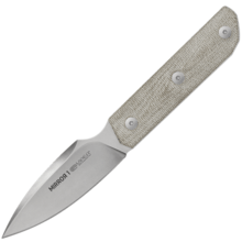 Viper MIRROR1 Spear Point Stonewash M390, Green Canvas Micarta, Leather sheath VT4060CG - KNIFESTOCK
