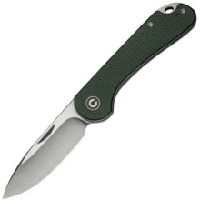 Civivi Elementum Slip Joint Green Canvas Micarta HandleSatin Finished 14C28N Blade - KNIFESTOCK