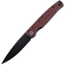 Petrified Fish PFE07 Morse Black Stonewashed 154CM Red with Black G10 PFE07RDW - KNIFESTOCK