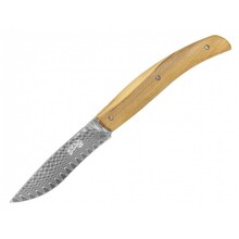 Herbertz Folding Knife Damast Steel Blade, Olive wood 53022 - KNIFESTOCK