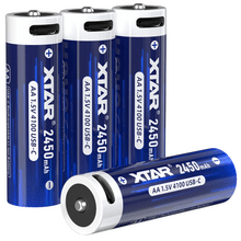 Xtar AA 1.5V 4100 USB-C-4pcs AA 1.5V 2450mAh batteries - KNIFESTOCK