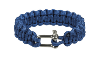 Mil-Tec 16370303-904 Paracord Armband Metal 15mm Blau L - KNIFESTOCK