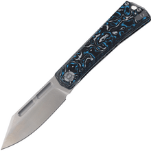 Kunwu nôž GEEZER KNIFE BLUE RESIN CARBON FIBER HANDLE ELMAX SATIN FINISH J708A-2   - KNIFESTOCK