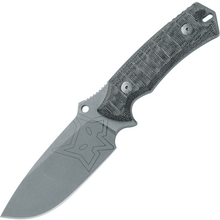 Fox-Knives FOX KNIVES OXYLOS OUTDOOR STAINLESS STEEL BECUT STONEWASHED BLADE, BLACK CANVAS MICARTA H - KNIFESTOCK