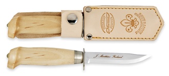 Marttiini Scout&#039;s knife stainless steel/birch/leather 508010 - KNIFESTOCK