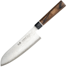 Dellinger Santoku Knife Suncraft VG-10 Black Damascus 167 mm - KNIFESTOCK