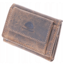 GreenBurry Small leather wallet 10x8cm with coin pocket &quot;Vintage&quot; antique brown - KNIFESTOCK