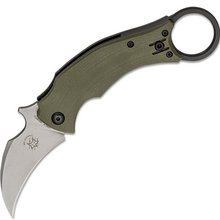 Fox Knives FOX BLACK BIRD FOX-BASTINELLI KARAMBIT STONE WASHED BLADE G10 GREEN HANDLE FX-591 ODSW - KNIFESTOCK