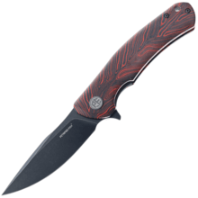 Petrified Fish PF949 Warrior Black Stonewash K110 Red Gmascus G10 PF949R - KNIFESTOCK
