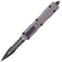 Microtech DIRAC D/E BLACK PART SERRATE NATURAL CLEAR 225-2NC - KNIFESTOCK