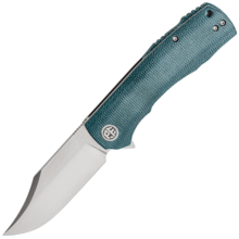 Petrified Fish PFP03 Victor Satin K110 Blue Micarta PFP03BMP - KNIFESTOCK