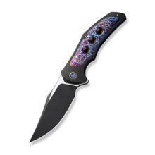 We Knife Magnetron Black Titanium Handle With Flamed Titanium Inlay WE18058-4 - KNIFESTOCK