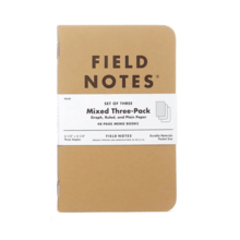 Field Notes Original Mixed 3-Pack (1 Graph, 1 Ruled, 1 Plain) FN-04 - KNIFESTOCK