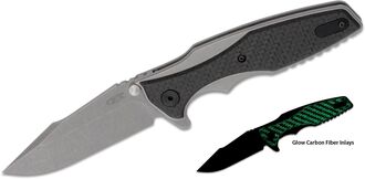 Zero Tolerance Rick Hinderer Flipper Knife, Glow-in-the-Dark CF 0393GLCF - KNIFESTOCK